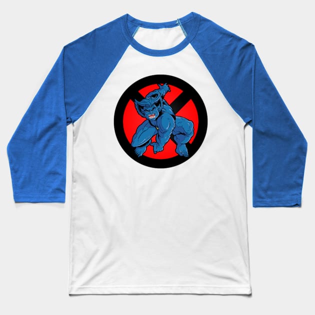 Blue Furry Guy Baseball T-Shirt by TheM6P